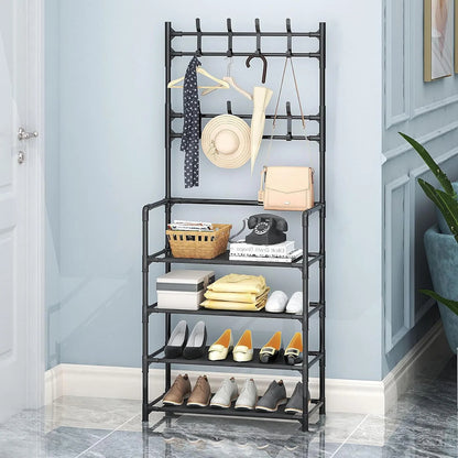 Étagère à Chaussures avec Porte-Manteau